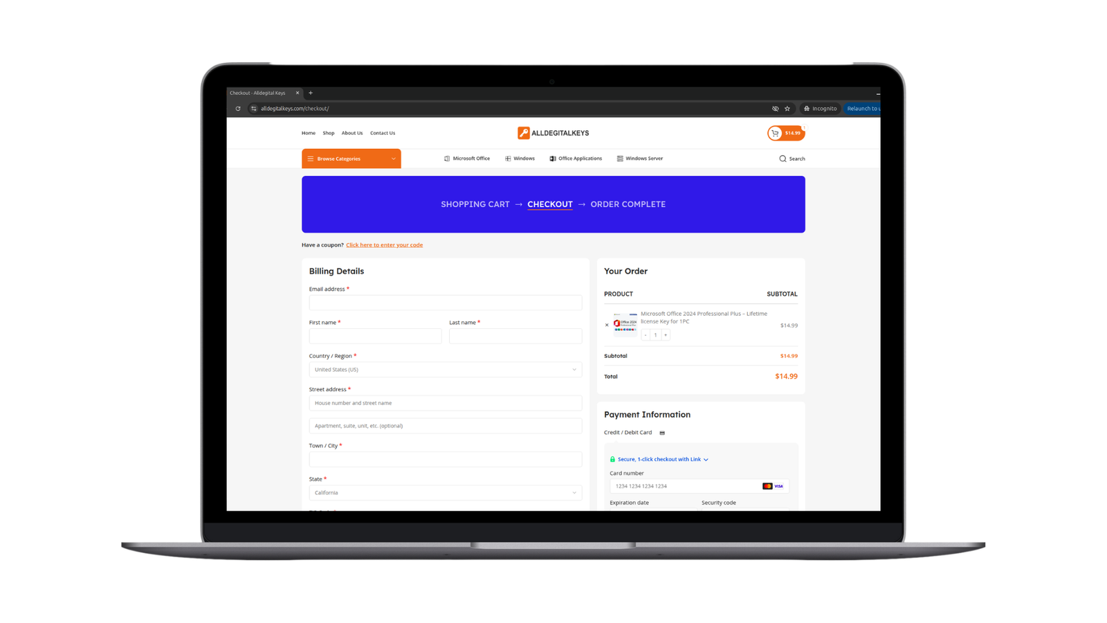 alldegital keys checkout